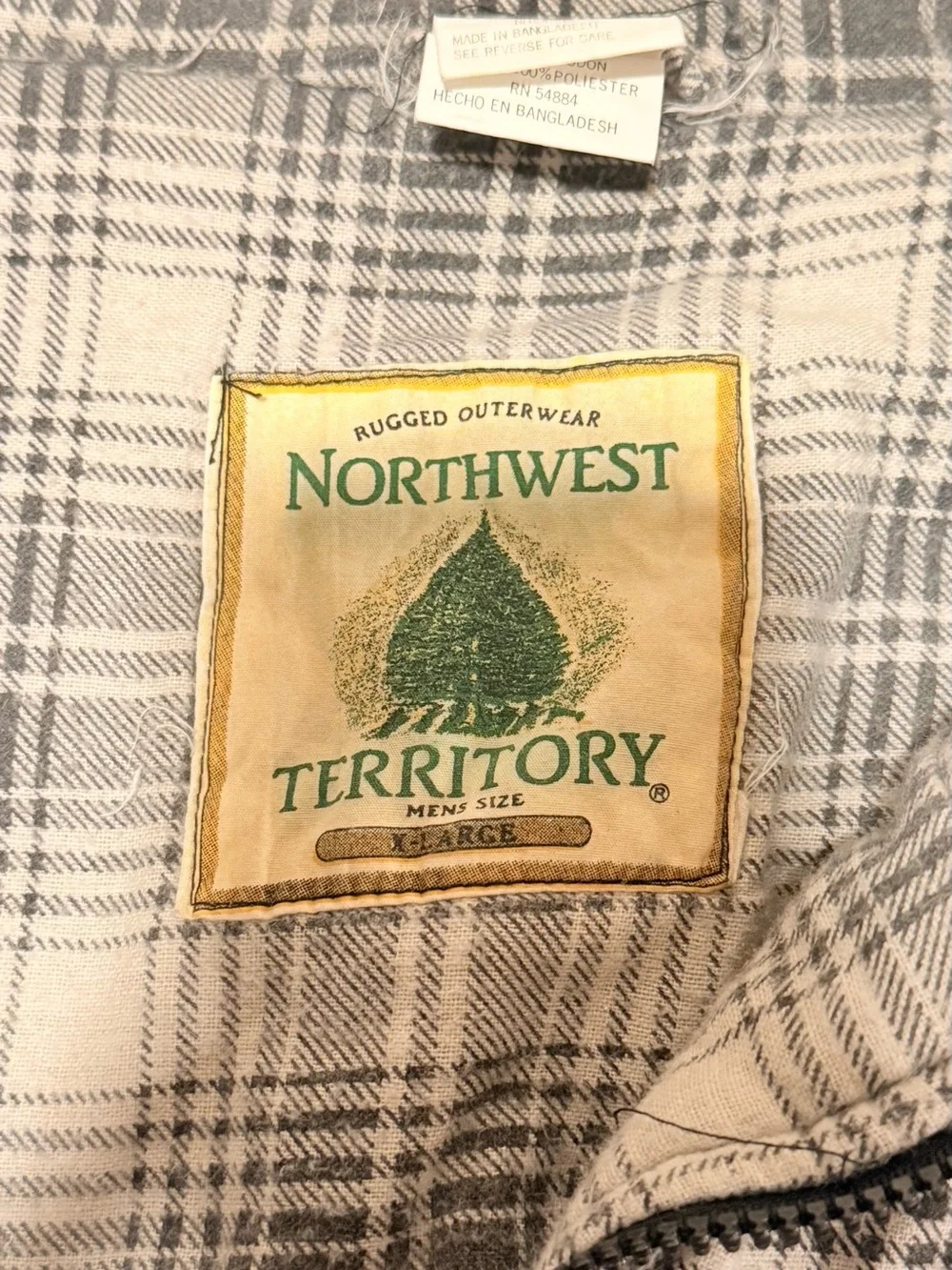 Northwest Territory Plaid Fleece Shirt Jacket in Gray and Cream